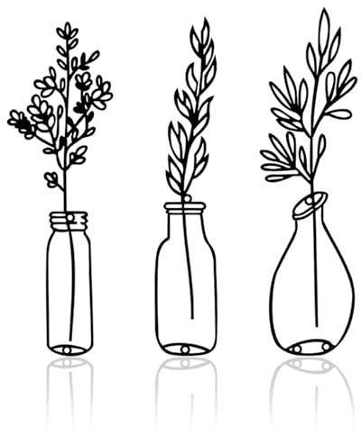 Onperpoe 3 Stück Metall Blattpflanze Wanddeko Schwarz Wanddekoration Metall Minimalistische Vase Wandkunst Rustikale Wandkunst Dekor Für Schlafzimmern Wohnzimmern Fluren Büros Hotels Wand Dekor