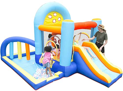 hoppslott ， Uppblåsbart Bounce House Säkerhetsstaket Hoppborg med vikbart taklucka ställs upp på några sekunder