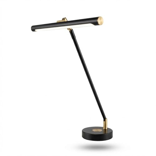 Infitronic IN78LEDKLGB1 - 78 LED Lampe de piano en aluminium - Lampe de bureau - Charge sans fil - Intensité variable - Changement de couleur - Prise de charge USB Type-A (bronze titane)