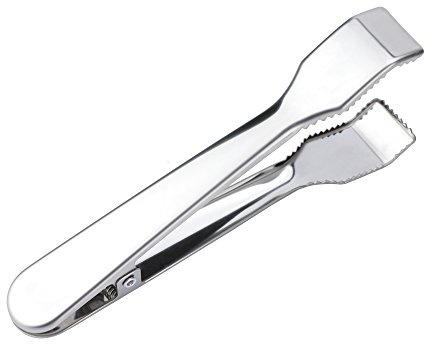 TRUSBER Ice Tongs for Ice Bucket, Stainless Steel Food Serving Tongs, with Claw Grip Teeth 6.7 Inches Perfect for Block Ice Sugar Cubes Bar Hotel Home & Kitchen (Silver)