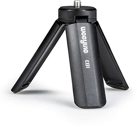 Mini trípode de 1/4, Soporte de Mesa, trípode Compacto con Tornillo de 1/4 para luz weeylite K21/K60/S05, cámara, Smooth 4, Osmo Mobile, Vimble 2, estabilizador de Agarre con Mango de cardán