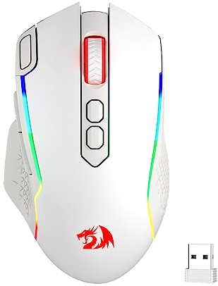 Redragon Mouse da gioco wireless M810 Pro 10000 DPI cablato/wireless pulsante accensione rapido 8 tasti macro potenza continua 45 ore retroilluminazione RGB PC/Mac/Laptop