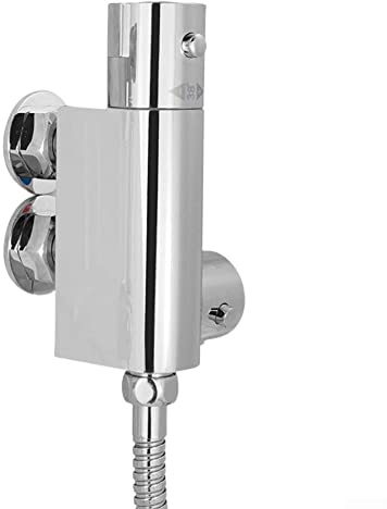 Oniissy Miscelatore termostatico per doccia a parete (pulsante di sicurezza a 38 °C) rubinetto bidet, piccola valvola doccia per roulotte o barca, miscelatore verticale doccia