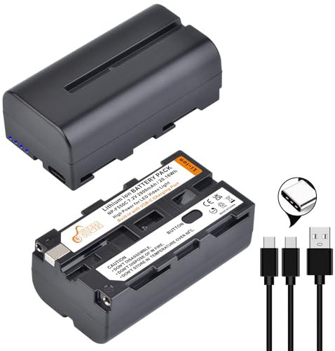 Pickle Power 2X2800mAh NP-F550 batteria di ricambio con ingresso di tipo C 4 indicatori di potenza LED per la luce video del LED NP-F550 F570 F960 F750 F770 F970 Monitor/Videocamera/Camera