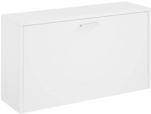 vidaXL Panca Scarpiera Bianco Lucido 80x24x45 cm in Legno di Argilla