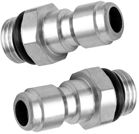 ZEACCT 2 Pezzi Rapido Sgancio Connettore per Idropulitrice Pistola, Raccordi per Idropulitrice, Adattatore per Idropulitrice, Acciaio Inossidabile Maschio Raccordi a Innesto Rapido