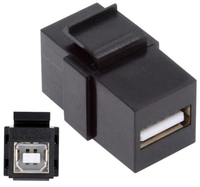 CY Adaptador USB 2.0 A Hembra a Conector Keystone Hembra Tipo B para Panel de Placa de Pared, Cable USB