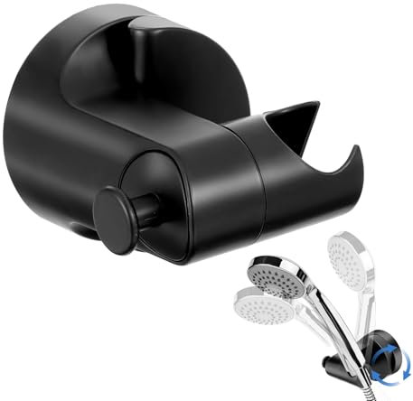 AOZUO Support de pommeau de douche à ventouse sans perçage - Réglable à 360° - Universel - Installation rapide - Accessoire de douche - Noir