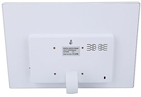 Tbest Digital Fotoram 15 Tums HD-skärm Högupplöst Väckarklocka Musikvideospelare med Fjärrkontroll för Hemmakontor Väggbordsskärm Premium ABS-material (WHITE)