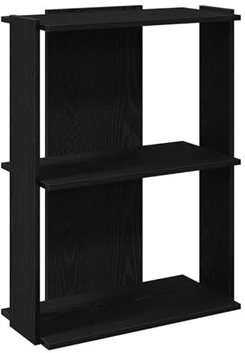 Eleganz Estantería de 3 baldas, color negro, 60 x 30 x 80 cm, de material de madera, sistema de estanterías estable para salón, oficina y más, ahorra espacio y es duradera
