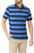 Amazon Essentials Herren Piqué-Poloshirt aus Baumwolle, Schmale Passform, Schwarz Blau Rugby-Streifen, XXL
