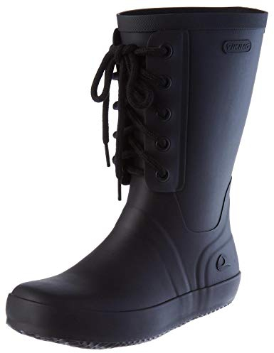 Viking Damen Retro Logg Gummistiefel, Black,39 EU