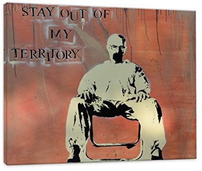 Kunstbruder Acryl Gemälde XXL stay out/Original Handgemalte Leinwand Bilder 120x80 cm Wandbilder Acrylbild Street Art