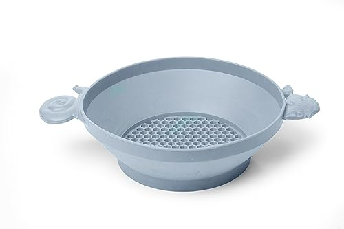 Scrunch Bac à sable et tamis de sol – Jouets de plage pour enfants et outils de jardinage pour jeu désordonné – Tamis à sable en silicone pour bac à sable, jeux de plage, table d'eau et jeu sensoriel