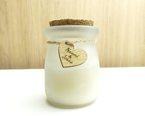 Candela personalizzata regalo per gli ospiti di nozze, souvenir di comunione, ricordo di battesimo, aromatica vaniglia, ospite dettaglio uomo e donna