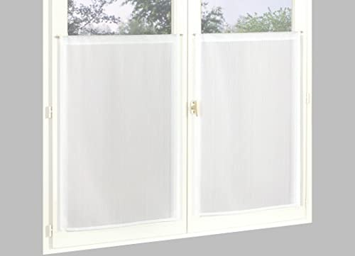 Atout Ciel Coppia di tende a rilievo con passapasta pronte da appendere, 2 x 60 x 90 cm, colore: bianco