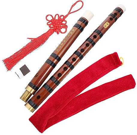 CORHAD 1 Set Flauta de Bambú E Tono Instrumento Musical Flauta Antigua para Estudiantes Adultos y Niños Principiantes