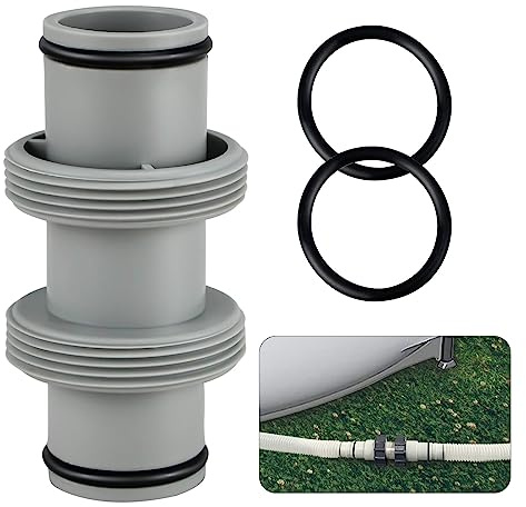 SIGANDG Adaptador Manguera Piscina 38mm,Conector Recto Para Piscina,Conector de manguera de piscina para manguera de Ø 38 mm, adaptador de manguera de piscina para Intex/Coleman (1 PCS)