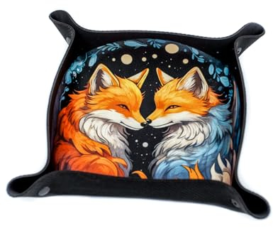 Plateau à dés - Dice Tray pour Jeux de société et RPG - Livre des Merveilles, Chi-Chi, Roll Player, C'est Moi Qui Le Coupe !, Ashes: Renaissance des Cendres, Forgerons du Destin - Âmes de Renard