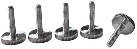 PrecisionGeek Rändelschrauben M3 x 15 mm – Aluminium Flachkopf Schrauben nach DIN 653 – Gerade gerändelt – 12 mm Kopf-Ø – Handverschraubung ohne Werkzeug – 5 Stück Set