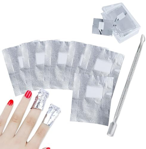 Trsnzul Feuille d'Aluminium Dissolvant 200 Pièces Papillotes en Aluminium pour Vernis à Ongles Enlever Papillotes en Aluminium Tampons Dissolvants pour Vernis à Ongles en Aluminium, 7 * 10cm