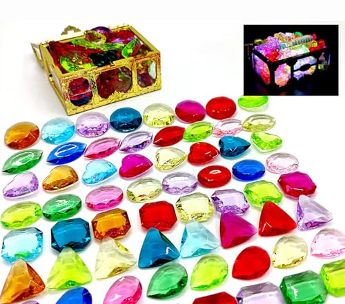 Giocattoli Da Immersione Piscina: Giocattoli Per Piscina Sottomarina, Set Di Pratica Di Immersione Divertente | Pirate Treasure Box Con Gemme Brillanti, Gioco Di Avventura Marina Interattiva