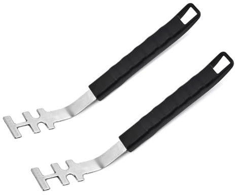 Qiantull Lot de 2 leviers de grille de barbecue résistants à la chaleur - Anti-brûlure - Outil de barbecue - Accessoires universels - Poignées universelles - Pour la maison, le camping, les barbecues
