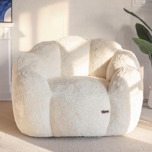 MAXYOYO Sitzsack Erwachsene, Floralförmige Bean Bag Sofa mit Memory-Foam Füllung, Weiches Kunstfell Sitzsack XXL für Wohnzimmer Schlafzimmer