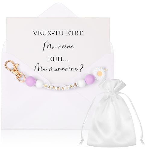 Hestya Cadeau Fête des Mères Cadeau Annonce Grossesse Tata Mamie Demande Marraine Témoin Tu Vas Être Tata Veux-Tu Être Ma Marraine Porte-Clés Carte Annonce avec Enveloppe pour Baptême Confirmation