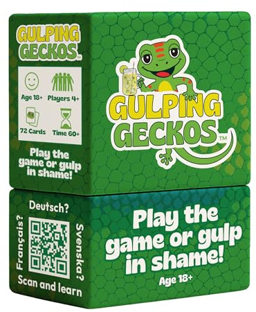 Gulping Geckos Drinking Card Game - Fun Adult Card Game for Pre-Drinks, House Parties, Stag Dos, & Birthdays - Hilarious, Fast-Paced Adult Party Drinking Game for Groups