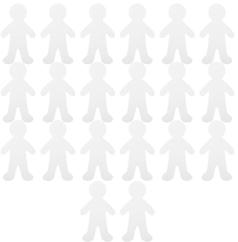 NUOBESTY 20 plantillas de cartón blanco con forma de personas para dibujar, pintar, proyectos de arte escolar, herramienta educativa para niños