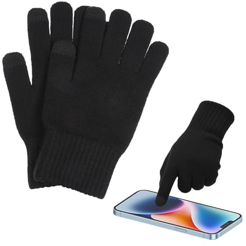 HEIZHU Thermal Magic Gloves Elastic Soft Lined Knit Glove for Driving Running Typing, Winter Touch Screen Gloves for Men Women