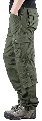 Pantaloni cargo da uomo in cotone militare mimetico pantaloni larghi militari pantaloni da lavoro tattici militari pantaloni da combattimento resistenti e pratici pantaloni da caccia multi tasche