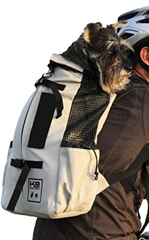 K9 Sport Sack | Hunde Tragerucksack für kleine und mittelgroße Tiere | Vorwärts gerichteter Verstellbarer Hunderucksack | Vollständig belüftet | Tierärztlich zugelassen (Large, Air - Charcoal Grey)