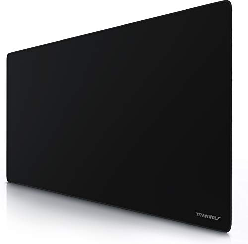 TITANWOLF - Grande Tappetino Mouse da Gioco - XXXL Oversize Mousepad - Dimensione 1200 x 600 mm - XXL Formato Oversize da scrivania e Tavolo - per Mouse e Tastiera - Nero