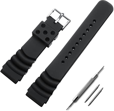 ADDIESDIVE Cinturino in silicone da uomo, cinturino in gomma, a sgancio rapido, per orologi da uomo, 22 mm