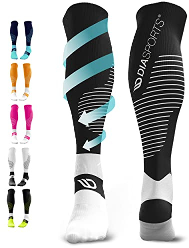 RUNSTARS Calze Compressione Graduata Uomo Donna per Sport, Running, Maratona e Triathlon I Calze a Compressione per Circolazione e Recupero I Premium Compression Socks con Tallone Rinforzato