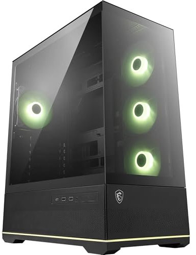 MSI mag PANO 110R PZ - Carcasa para PC para Juegos de Torre Media - Soporta GPU de hasta 400 mm de Longitud, filtros de Polvo extraíbles, USB 20 Gbps (Tipo C), Soporte de Placa Base ATX y Micro-ATX