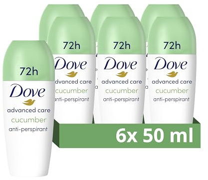 Dove Advanced Care Go Fresh Cucumber Scent Anti-perspirant Deodorant pack of 6 with Triple Moisturising technology roll-on for 48 hours of protection 50 ml