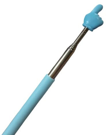 Puntatore telescopico per classe Puntatore per insegnanti, Bastone puntatore per dito allungabile, Bastone per puntamento dito retrattile, Puntatore per presentazione per lavagna portatile per pr Blu