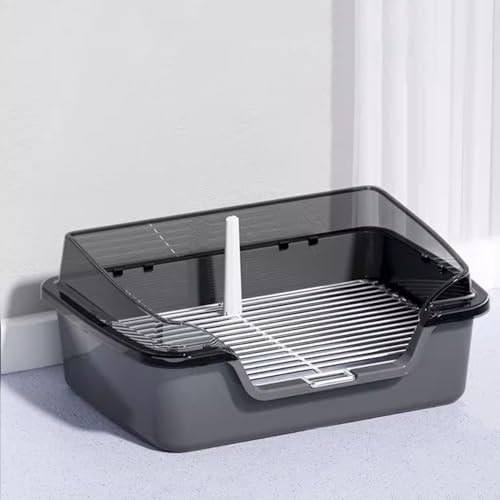 Pucaru Hundetoilette für Haustiere Im Innenbereich mit Zäunen, Hundetöpfchen für Den Balkon, Hundeklo, mit Abnehmbarem Pfosten (Color : Grey)