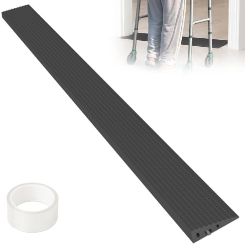 LIEKUMM 2 cm Cuttable Threshold Ramps for UPVC & Rubber Composite With Doorways, Mobility Scooter, Wheelchair, Garage Extra Hard-Wearing and Wear-resistant, Black
