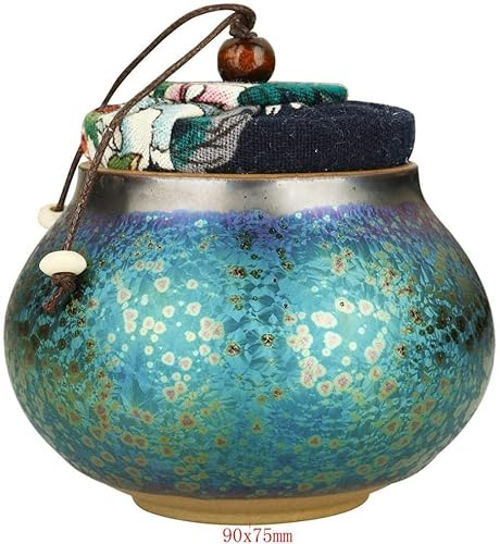 Ceramic Tea Canister with Airtight Lid Porcelain Loose Tea Tin for Coffee Sugar Spice and More Storage Tea Caddy Container Jar