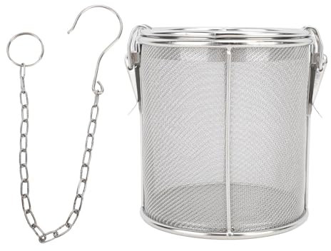 Passoire à Epices en Acier Inoxydable Filtre à Epices Infuseur à Thé avec Crochet à Chaîne Allongé Maille Fine pour Cuisine à Domicile (L)