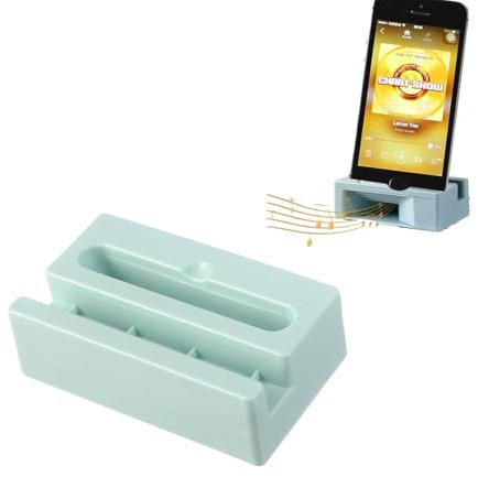 Leeneen Cell Phone Stand with Speaker Sound Amplifier.Plastics Cell Phone Holder for Desk Portable Phone Holder, for Desk,Kitchen,Bathroom,and Bedside (green)