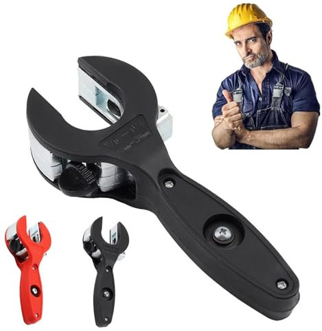Cortatubos con carraca, Cortatubos de cobre, Cortatubos profesional con carraca, Cortatubos de acero inoxidable con carraca, Cortatubos multiusos con carraca (Negro)