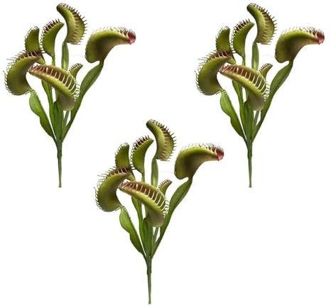 Mellsunny 3Pcs Artificial Venus Flytrap Plants Lifelike Carnivorous Venus Flytrap Plants for Home Garden Decoration Table Accessory