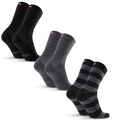 DANISH ENDURANCE Merinoullstrumpor med Knapp, Varma & Bekväma, 3 & 5-pack | Merinoullstrumpor med Knapp, Varma & Bekväma för Vardag & Kontor, Unisex