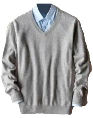 Maglione da uomo classico con scollo a V maglione da uomo caldo pullover maglione a maniche lunghe vestibilità ampia, grigio, L