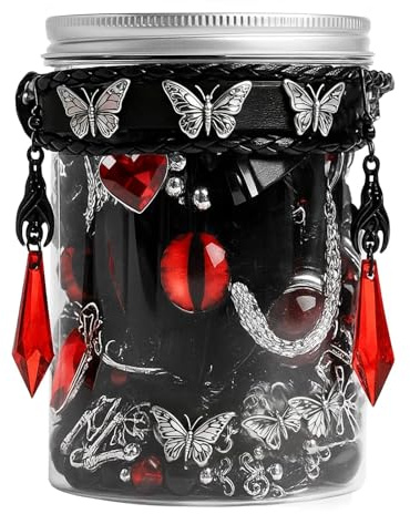 SMUOBT Gothic Mystery Box for Women - 40-45 Piece Goth Lolita Jewelry Set Earrings Necklace Bracelet, Punk Witchy Accessories Gift Collection, Surprise Blind Box